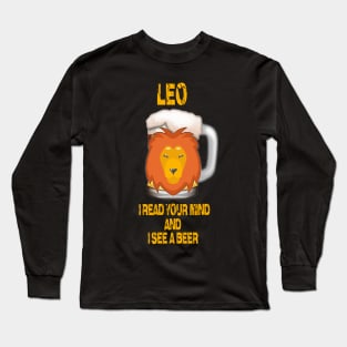 Funny Beer T-Shirt Leo Sign Long Sleeve T-Shirt